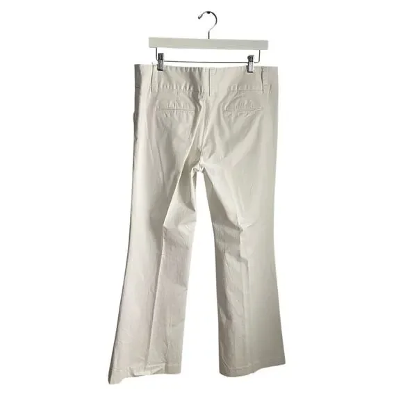 Kenar White Bootcut Low Rise Pants Y2K Dress Pants sz 12 Work Minimalist Neutral - Picture 2 of 6